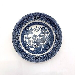 Blue Willow Churchill England 6" Coupe Cereal Bowl Blue White Porcelain 1-5/8"